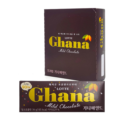 롯데 가나 초콜릿 34g x 15개입 : 재원할인마트