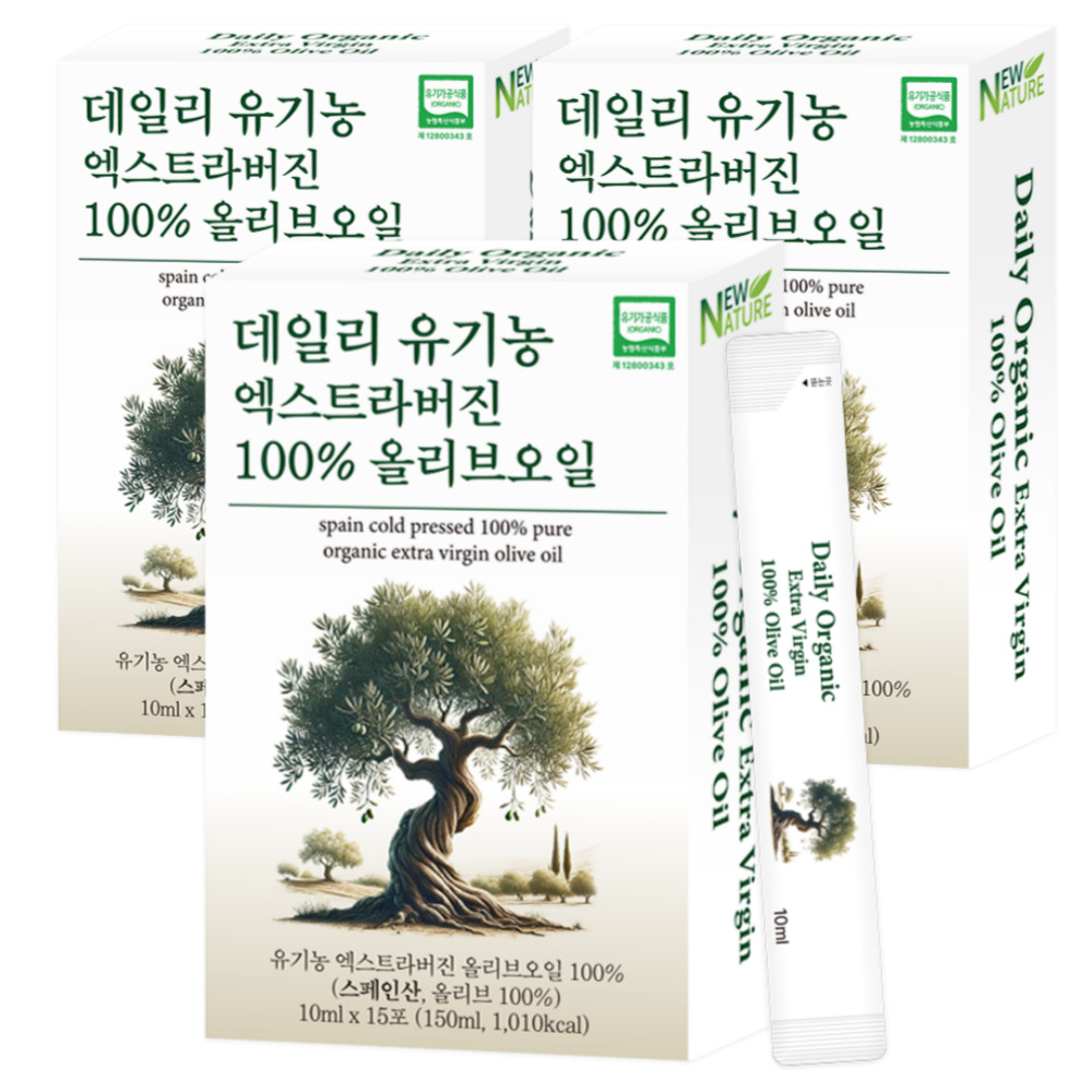 엑스트라버진 올리브오일 유기농 스틱 올리브유 스페인 냉압착 오일 150ml, 3개