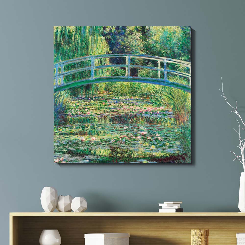 클로드 모네 수련연못I 70 x 70cm 명화 거실 카페 인테리어 대형 캔버스 띄움 액자 - 상세 이미지 2