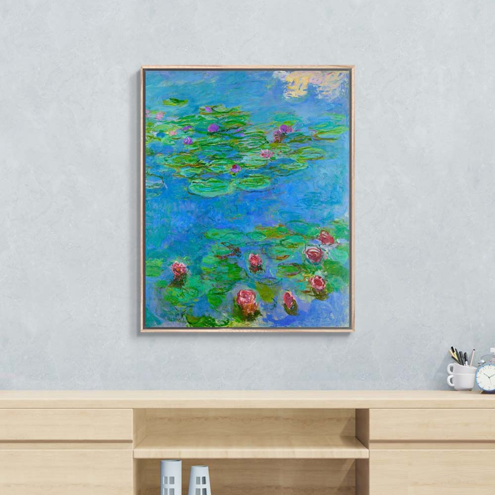 클로드 모네 수련 62 x 78cm 명화 거실 벽 인테리어 대형 캔버스 띄움 액자 - 상세 이미지 2