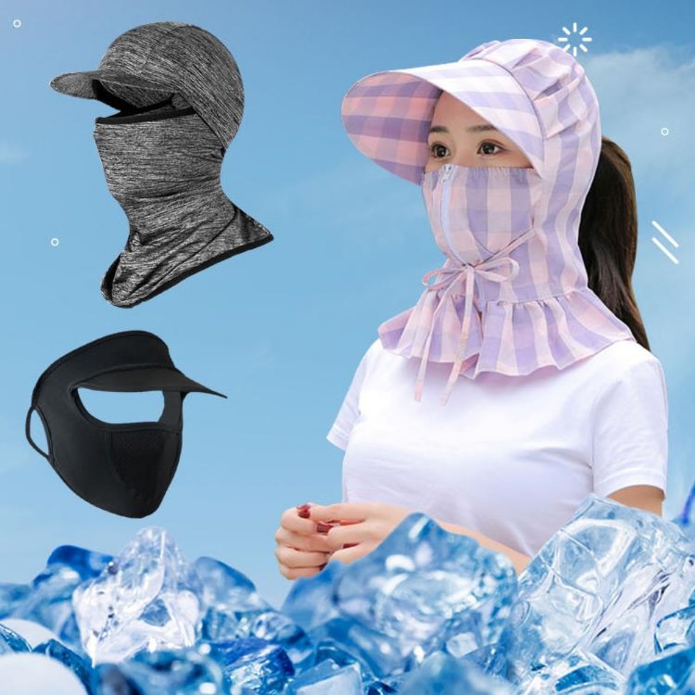 앞면마스크 러닝 입뚫린 여성 슬림핏 쿨목토시 얼굴 기미 방지 가리는 - 상세 이미지 4