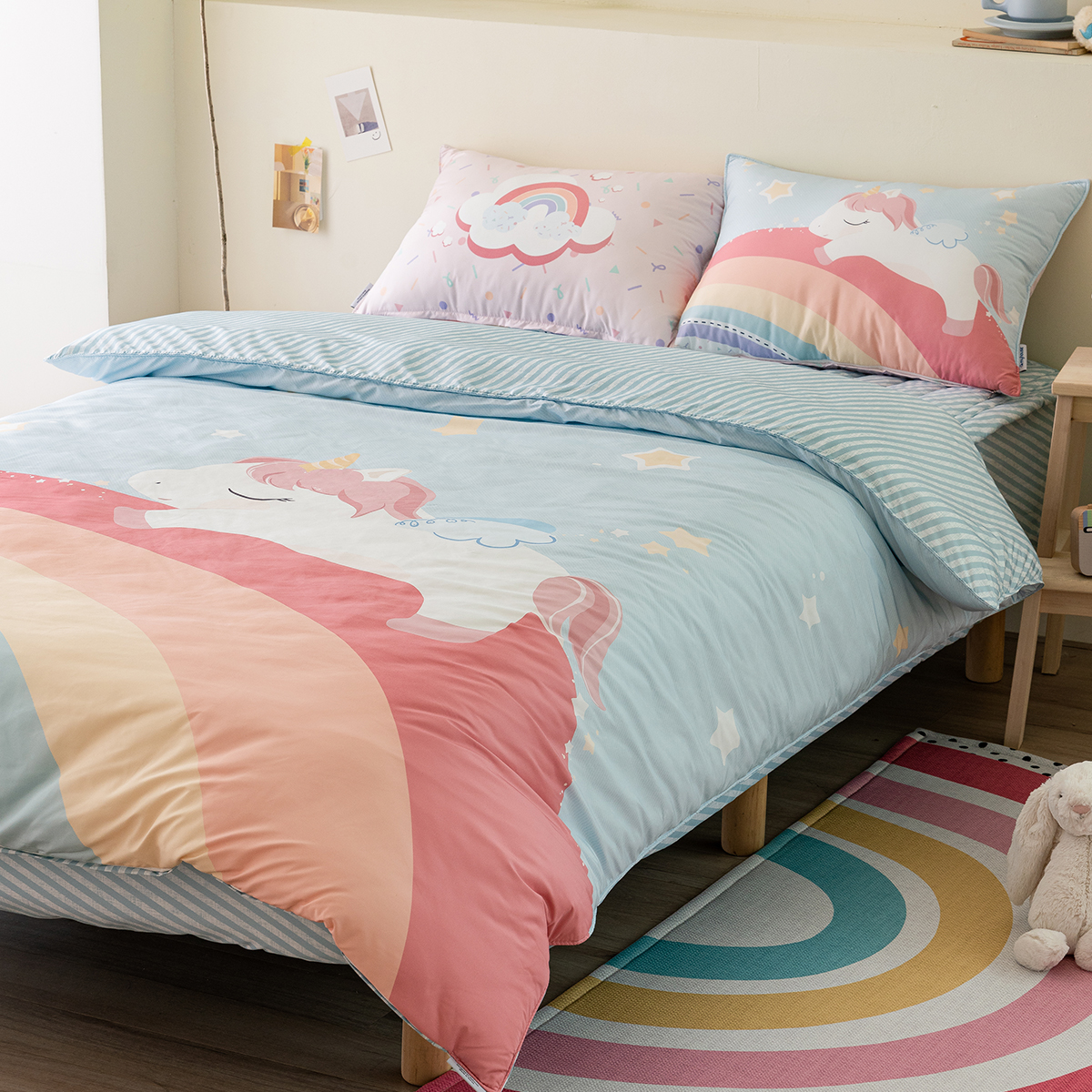키즈 알러지 사계절 무봉제 누빔 이불커버 베개세트 엘리 (유니콘), S.SS(싱글.슈퍼싱글겸용)