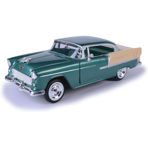 5043528 다이캐스트 미니카 모형 미니어처 자동차 1955 Chevy Bel Air 그린 - Motormax 73229 1/24 스케일 다이캐스팅 토이커... 