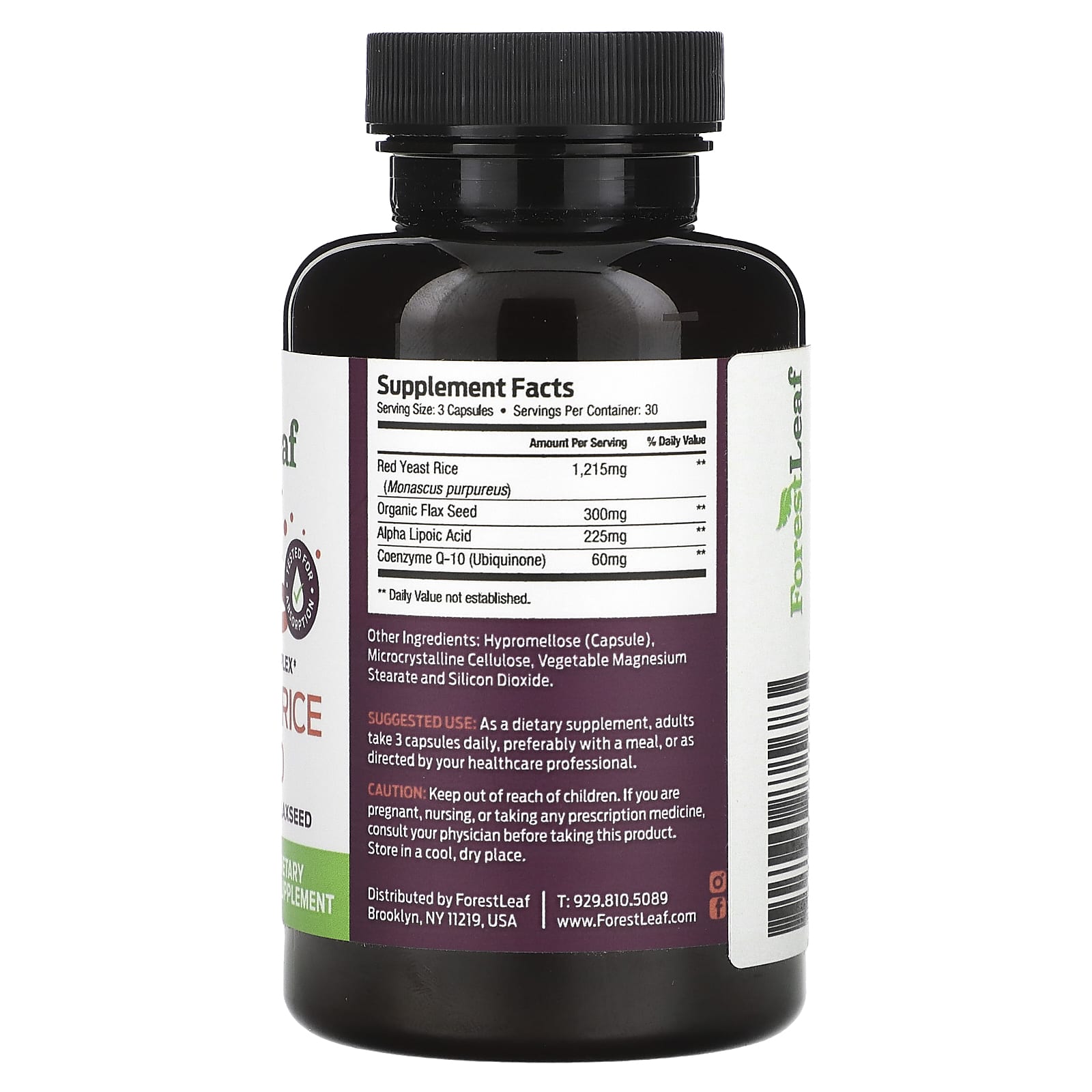 포레스트리프 코큐텐 레드이스트라이스 60mg 알파리포산 아마씨 coq10 90캡슐, 2개 - 상세 이미지 2