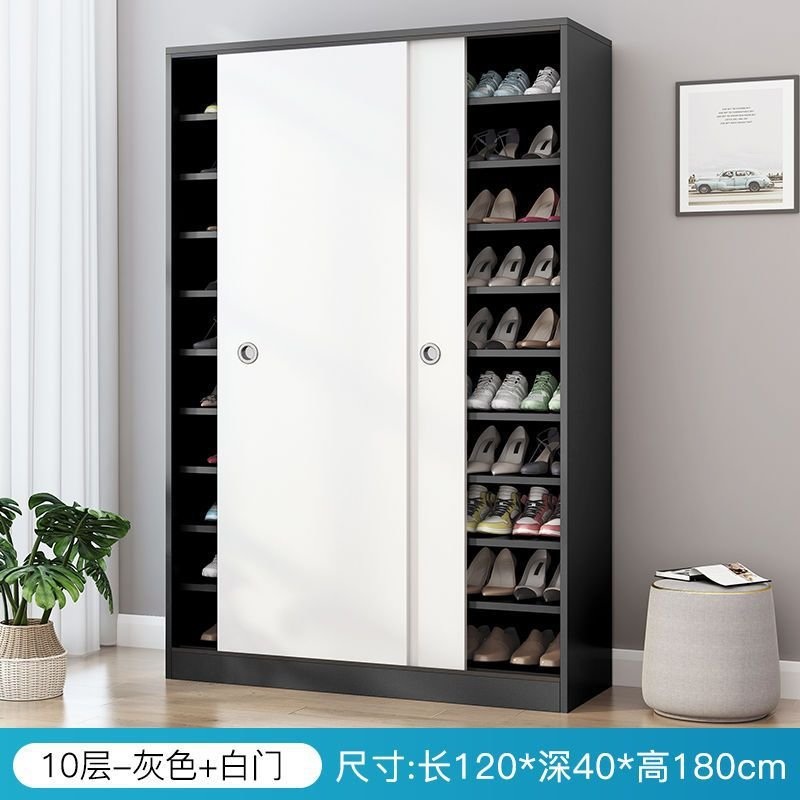 미닫이신발장 회사 핸드백 우드 슬라이드 도어 교회 다층  제트 오크컬러+10단+120x40x180 집회 이미지 8