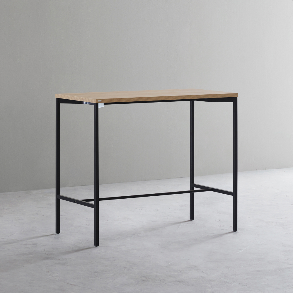 데스커 스탠딩 테이블 1200x600mm, 메이플+빈티지블랙 - 상품 이미지