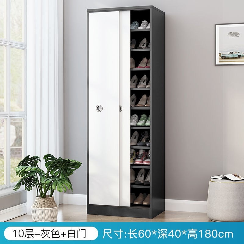 미닫이신발장 회사 핸드백 우드 슬라이드 도어 교회 다층  제트 오크컬러+10단+120x40x180 집회 이미지 6