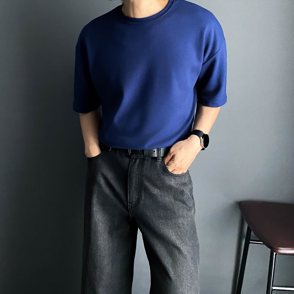 남자반팔티 남자흰티 어깨넓어보이는 흰색면티 - 상세 이미지 3