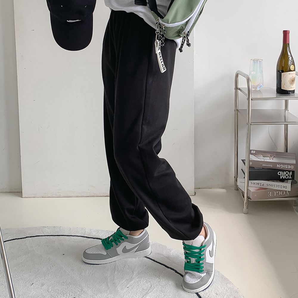 여성 조거팬츠 와이드 팬츠 밴딩 고무줄 통 바지 일자 면 기모 코듀로이 코튼 편한 - 상세 이미지 4