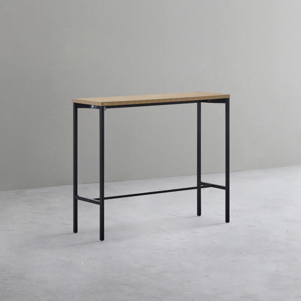 데스커 스탠딩 테이블 1200x400mm, 메이플+빈티지블랙 - 상품 이미지