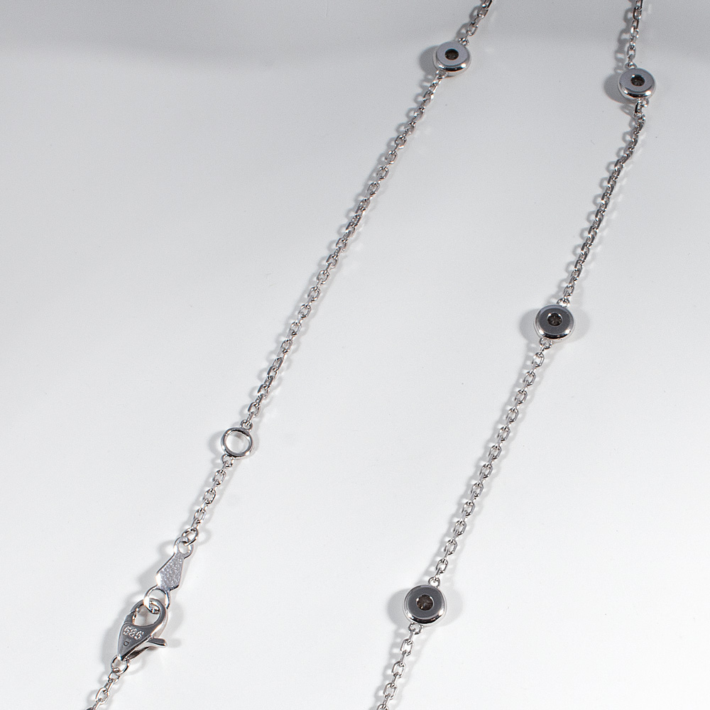 2.8mm 랩 다이아 8개 미니 베젤 라운드 레이어드 목걸이 이미지 8