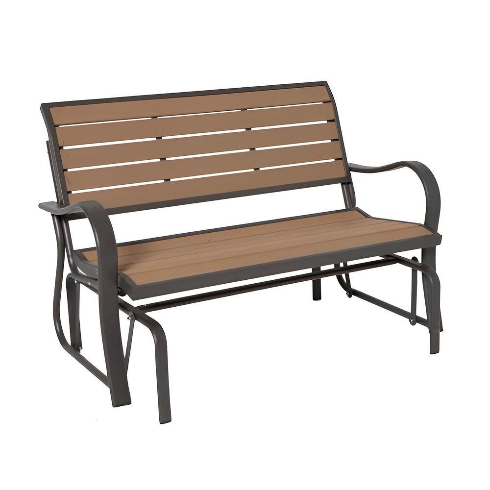 흔들벤치 가든 라운지 3인 등벤치 원목 철재 앞마당  제트 검은 색 121.9x46.9x86.3 - 상품 이미지