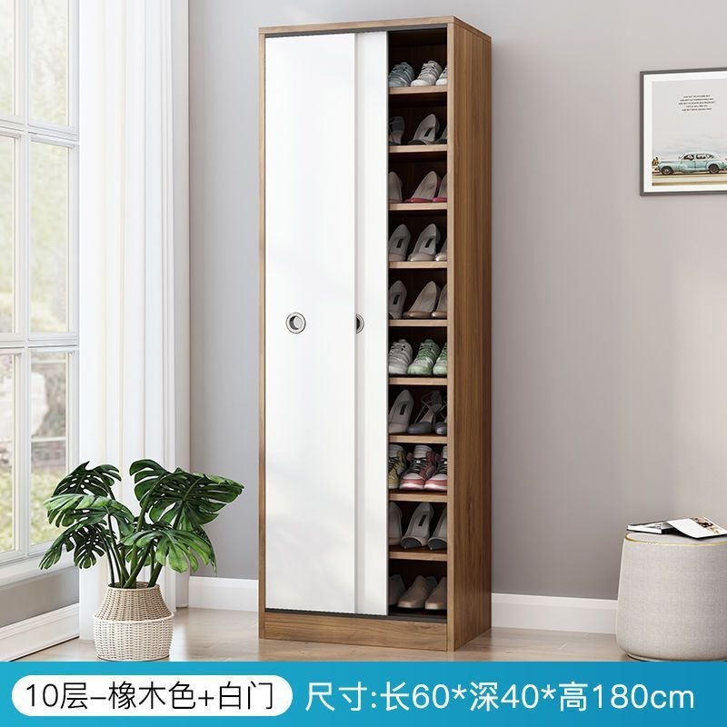 미닫이신발장 회사 핸드백 우드 슬라이드 도어 교회 다층  제트 오크컬러+10단+120x40x180 집회 이미지 7
