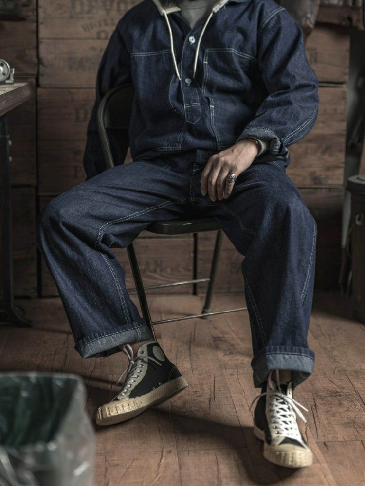 BRONSON M-35 오리지널 빈티지 복각 워크 팬츠 밀리터리 워크웨어 아메카지 신치백 인디고 블루 30 - 상세 이미지 3