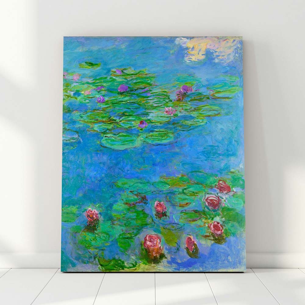 클로드 모네 수련 62 x 78cm 명화 거실 벽 인테리어 대형 캔버스 띄움 액자 - 상품 이미지