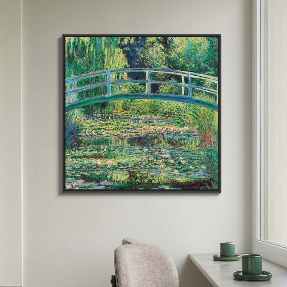 클로드 모네 수련연못I 70 x 70cm 명화 거실 카페 인테리어 대형 캔버스 띄움 액자 - 상품 이미지