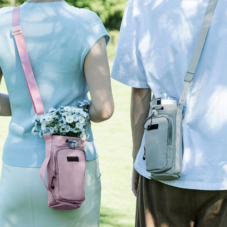 지퍼형 수납 텀블러파우치 텀블러스트랩 물병 케이스 홀더 가방 커버 주머니 - 상세 이미지 5