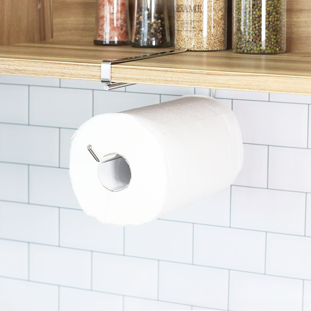 NHB 키친타올 거치대 1라인 올인원 스텐 행주걸이 주방정리 용품 수납 선반