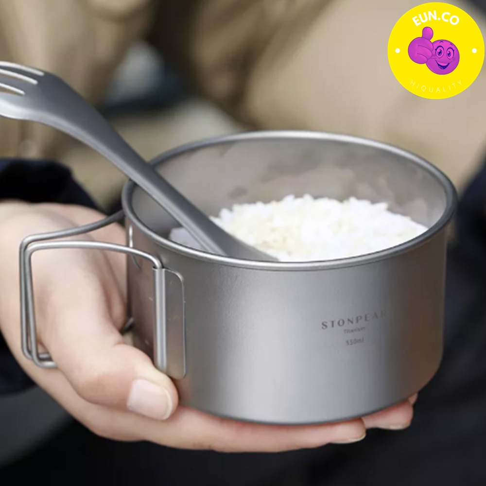 캠핑 냄비 코펠 티타늄 450ml 550ml 2개세트 캠핑용 냄비