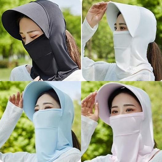 앞면마스크 러닝 입뚫린 여성 슬림핏 쿨목토시 얼굴 기미 방지 가리는 - 상세 이미지 2
