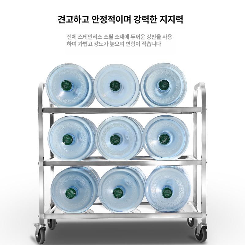 식당용 서빙 카트 식당 웨건 레스토랑 왜건 스테인리스 강화형 3단 대형 - 상세 이미지 4