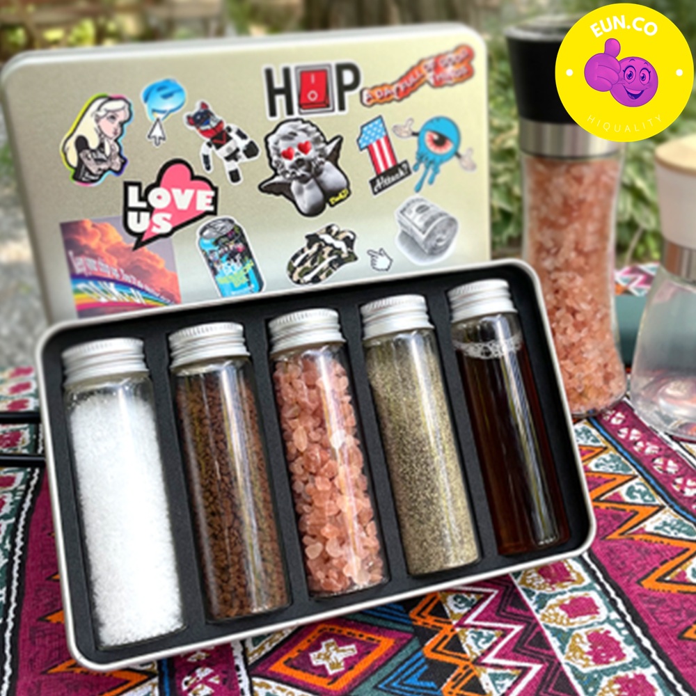 캠핑 여행 양념통세트 보관용파우치포함 설탕 소금 후추 미니양념통