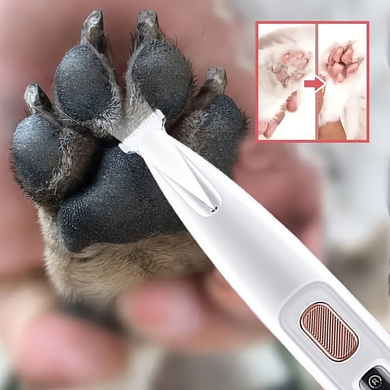 반려동물 발 털 깎는 기계 18mm 블레이드 LED 보조등 강아지 이발도구 - 메인 이미지
