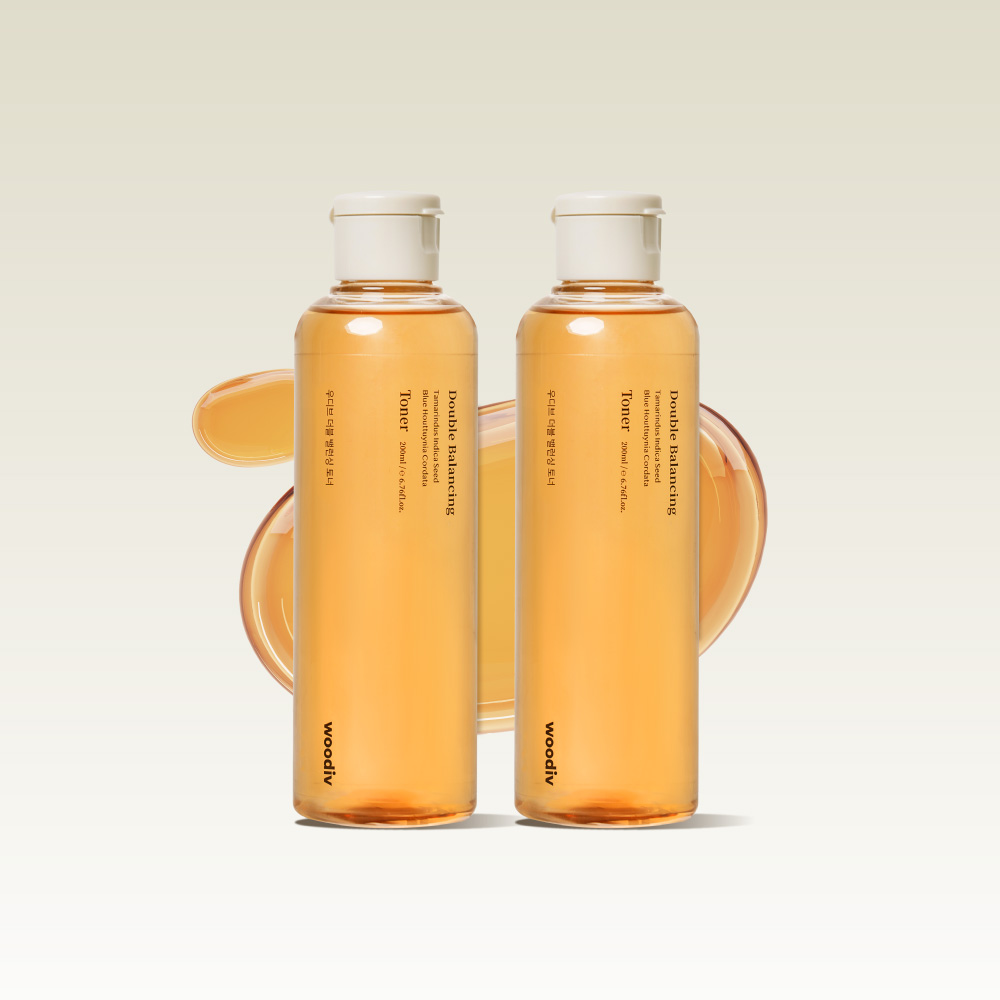 우디브 더블 밸런싱 토너 / 식물추출물 90% 민감성 피부 여드름 진정 200ml, 2개 - 메인 이미지