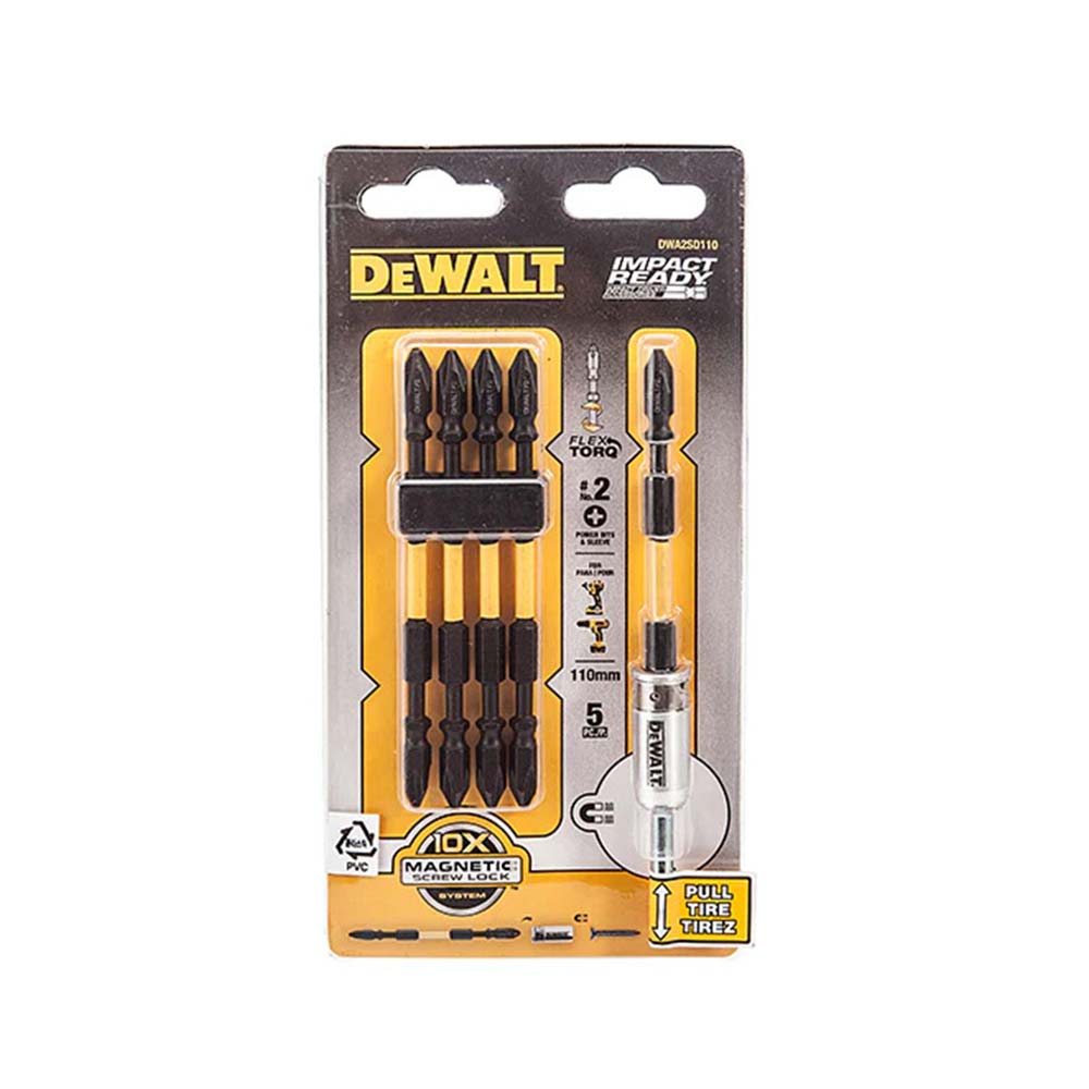 디월트 PH2 양날 토션 드라이버 비트 / 110mm 5pcs DWA2SD110 - 메인 이미지