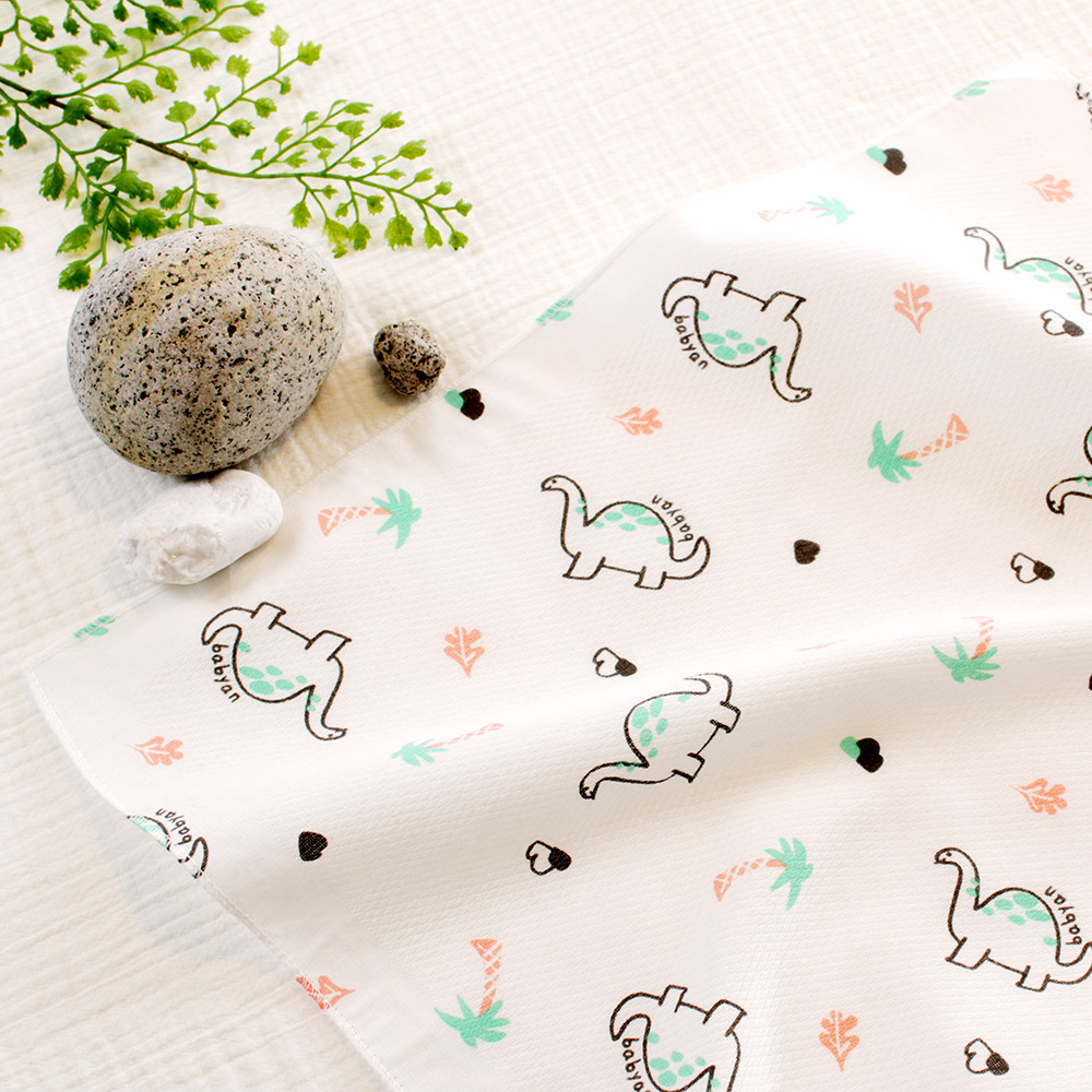 베이비앙 국내산 무형광 신생아 아기 유아 순면 캐릭터 나염 가제 엠보손수건 디노 10장