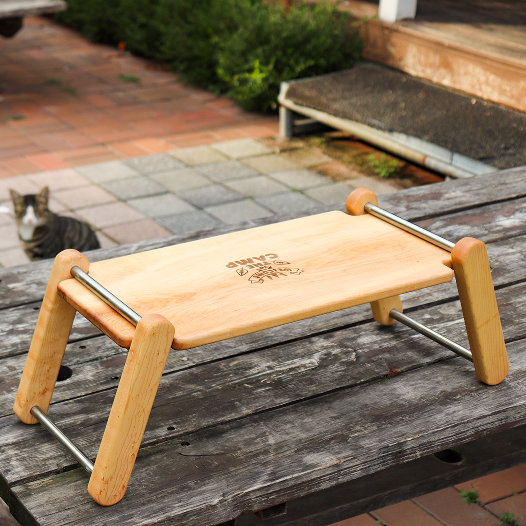 캠핑 원목 사이드 테이블 나무각인 보조 미니 경량