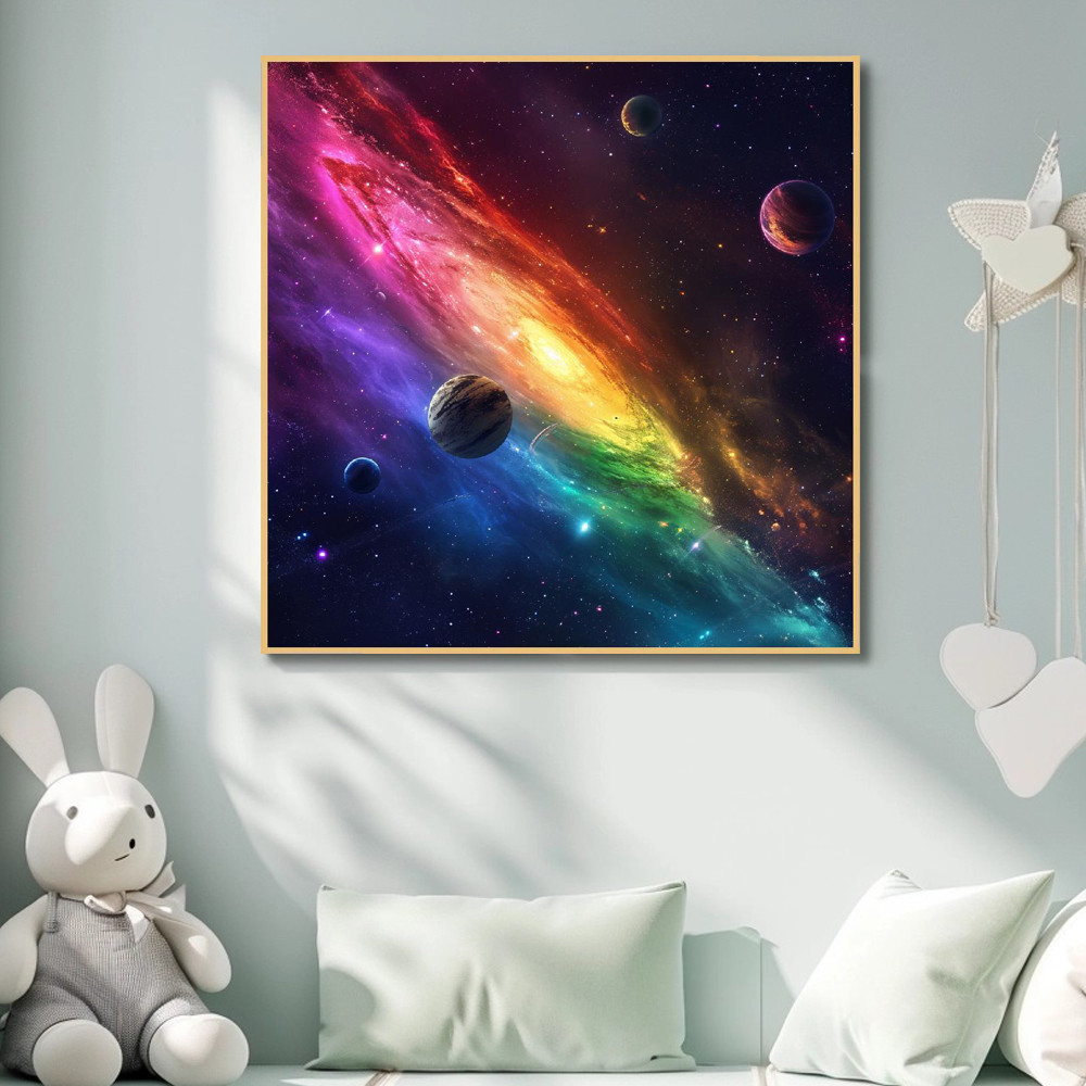 우주여행 발사 45cm x 45cm 무광블랙 알루미늄액자 우주그림 - 상세 이미지 2