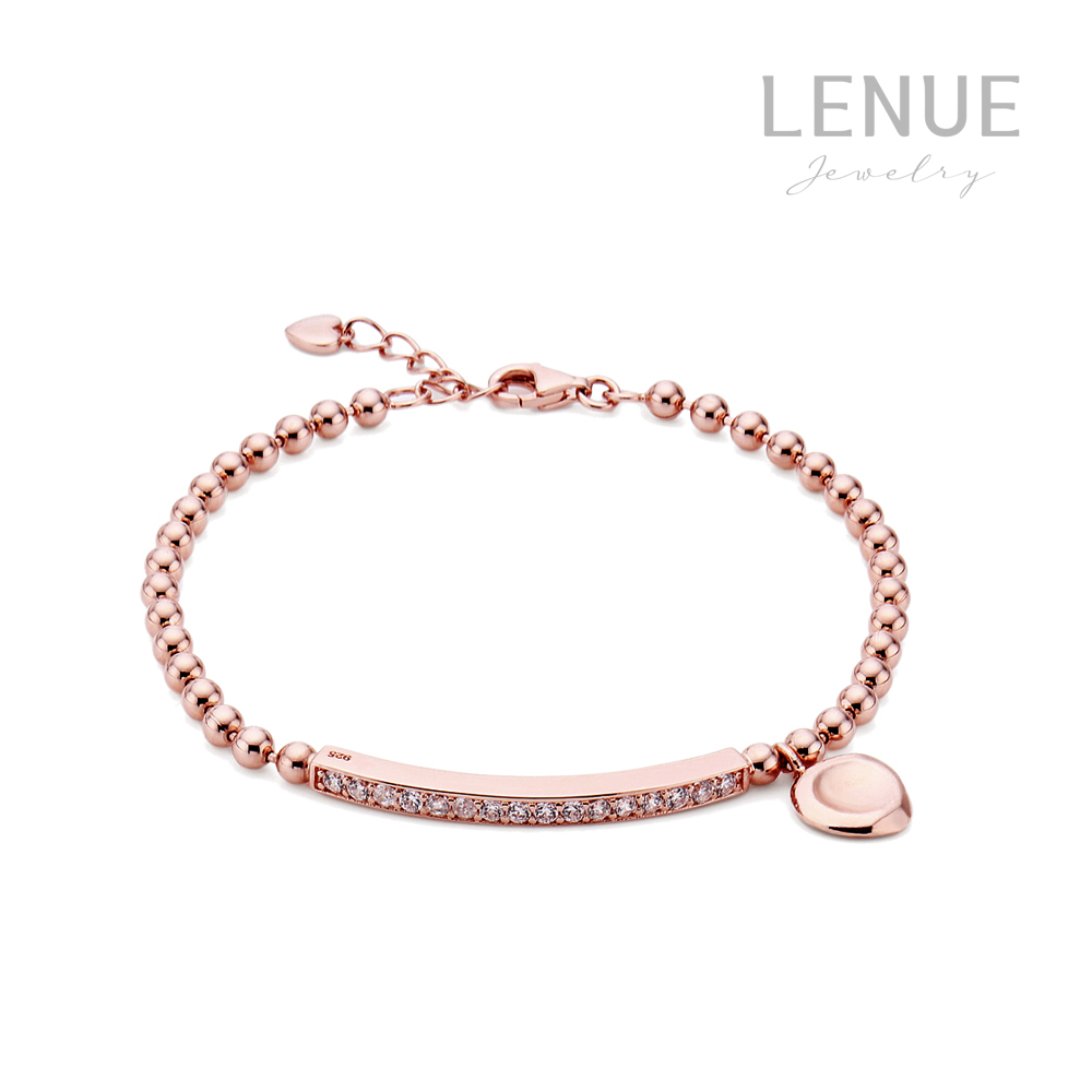 레뉴 행운의 조약돌 큐빅 바 팔찌 / 925 실버 페블 볼체인 여자친구 애인 선물 우정