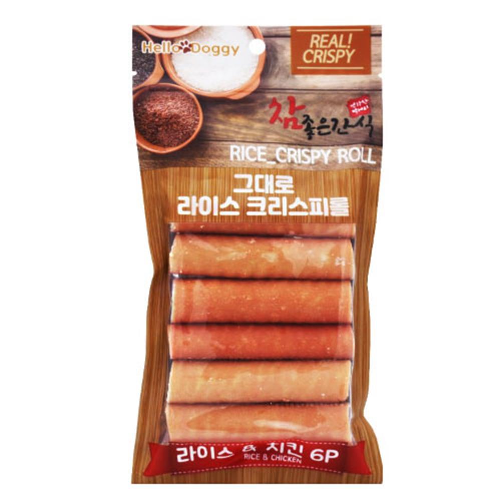 강아지 밥 간식 라이스 치킨 크리스피롤 6p 3개 육포 새끼 : 제이에치씨컴퍼니