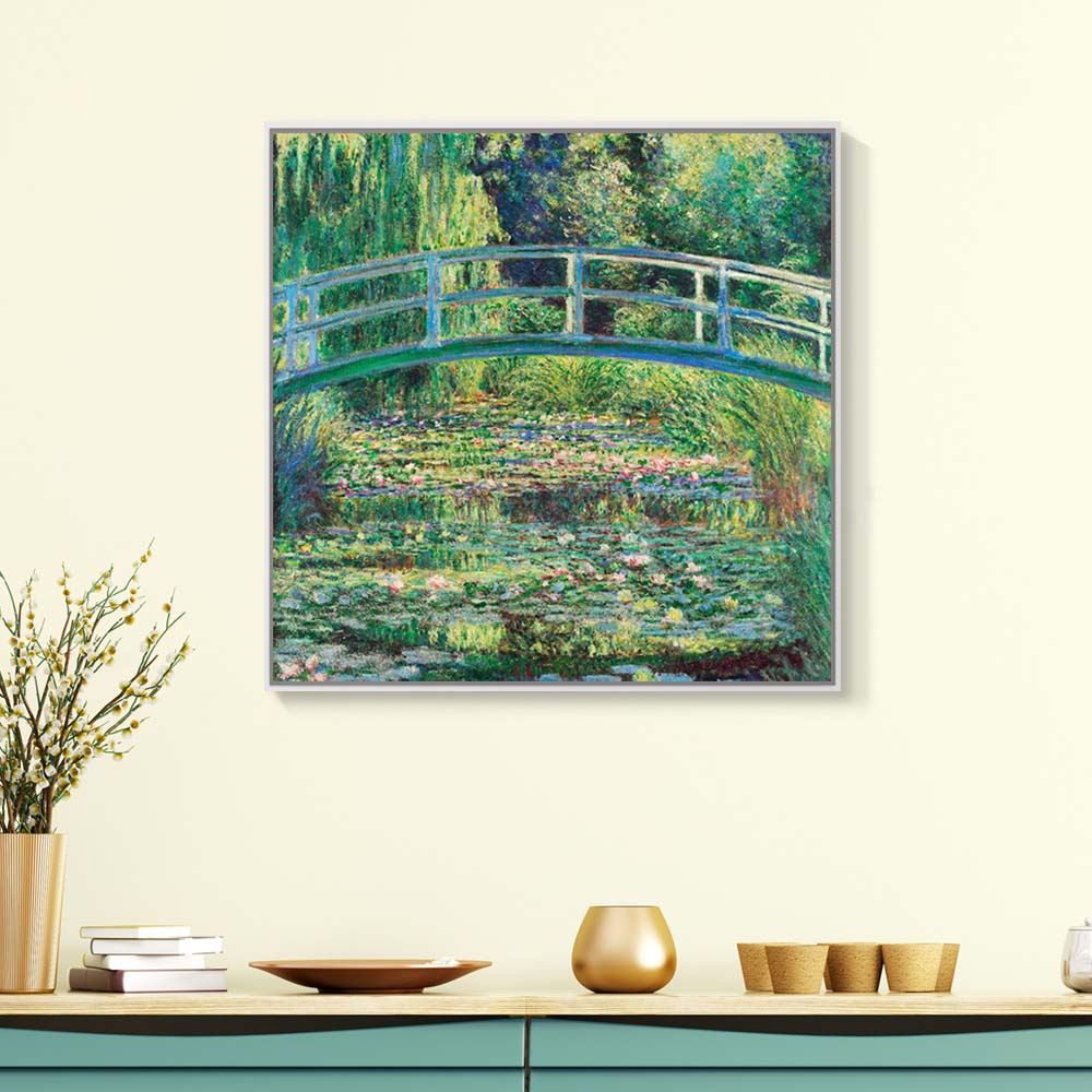 클로드 모네 수련연못I 70 x 70cm 명화 거실 카페 인테리어 대형 캔버스 띄움 액자 - 상세 이미지 4