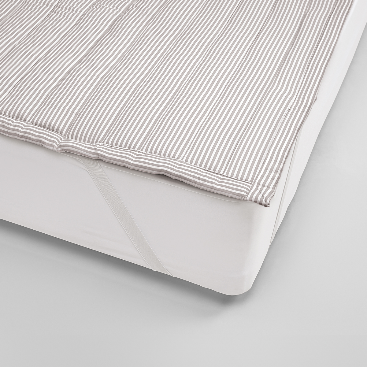 마이하우스 알러지케어 진드기차단 누빔 침대 패드 스트라이프 (그레이), SS(슈퍼싱글)