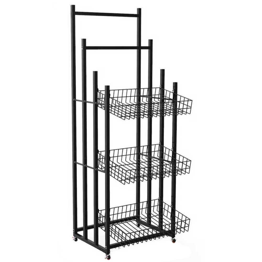 우산 진열대 이동식 매대 꽂이 가판대 걸이대 스탠드 50x38x146cm - 상품 이미지