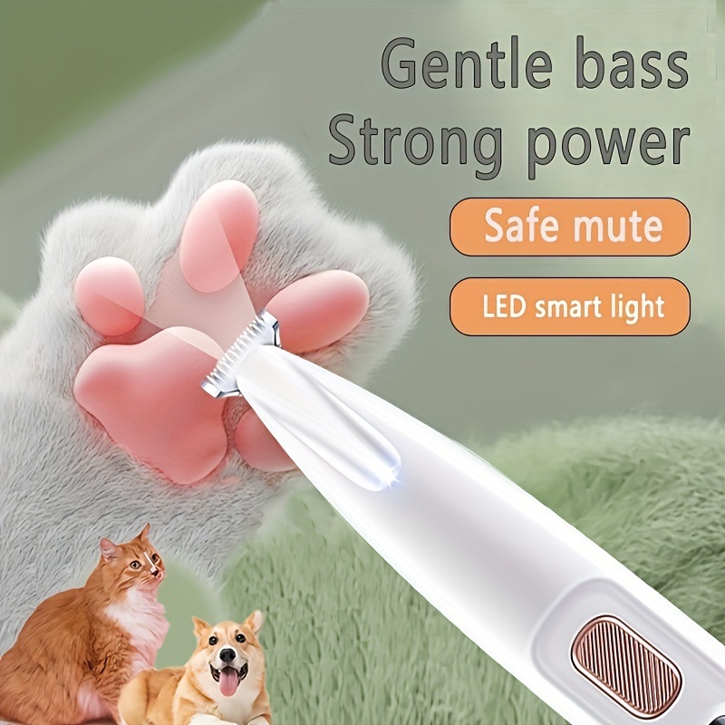 반려동물 발 털 깎는 기계 18mm 블레이드 LED 보조등 강아지 이발도구 이미지 6