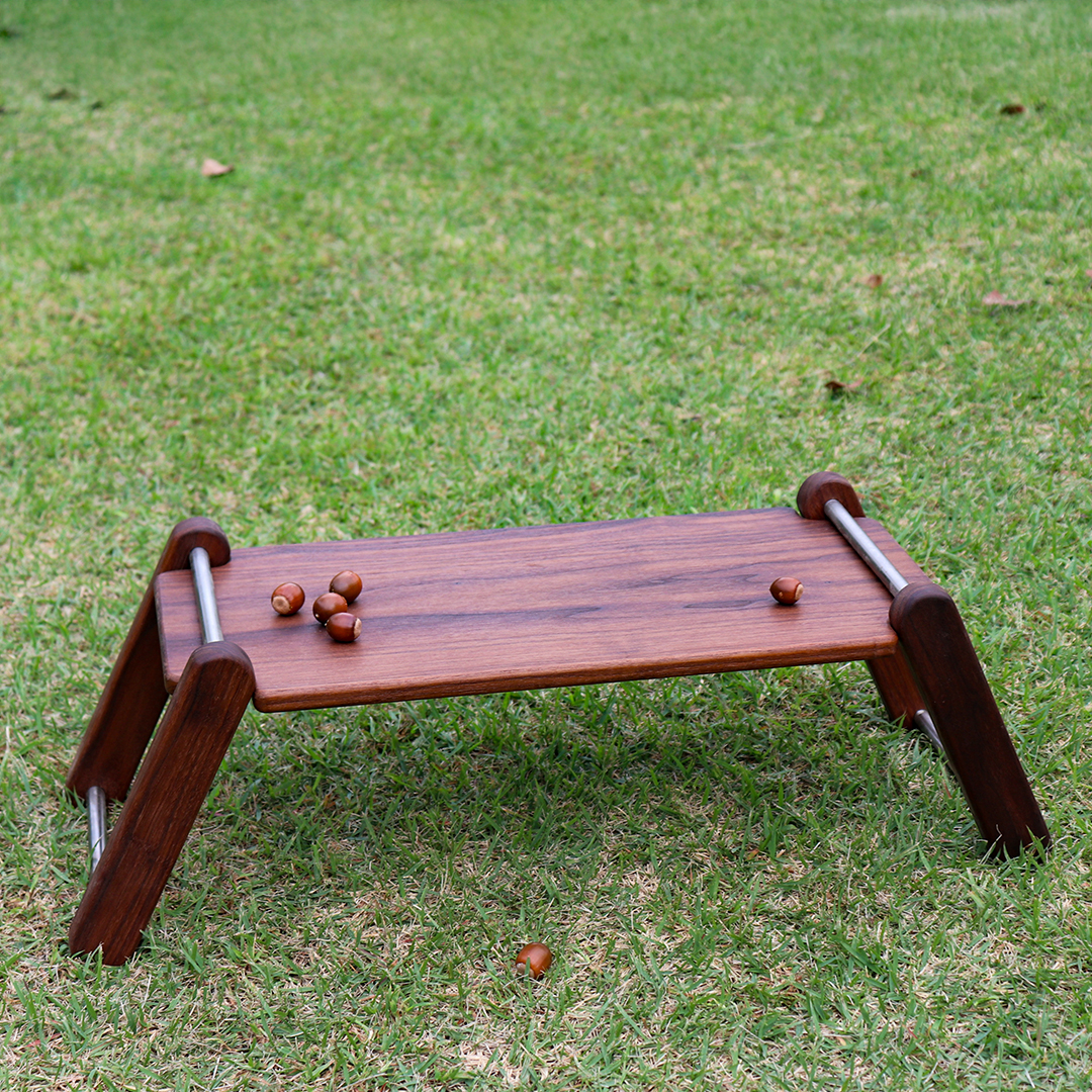 윌데라 우드 사이드테이블 캠핑 보조 나무각인 미니 경량 차박