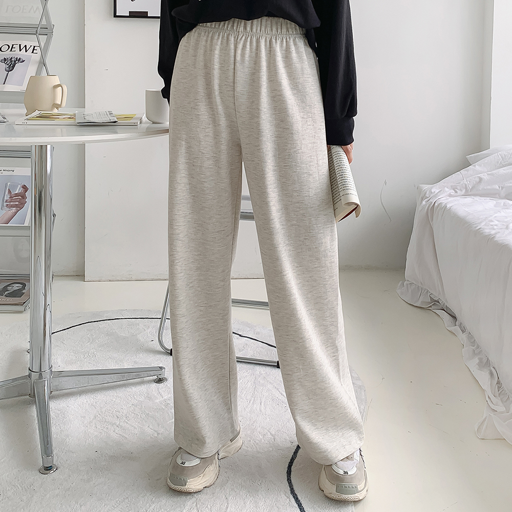 여성 조거팬츠 와이드 팬츠 밴딩 고무줄 통 바지 일자 면 기모 코듀로이 코튼 편한 - 상세 이미지 3
