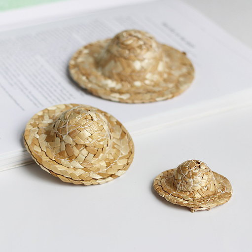 수초 선인장 모자 5p 세트 미니어쳐 밀짚모자 5cm - 상세 이미지 2