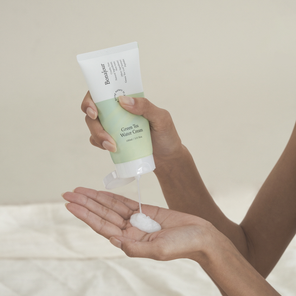 [화잘먹 수분크림] 보나쥬르 비건 그린티 워터크림 100ml, 1개