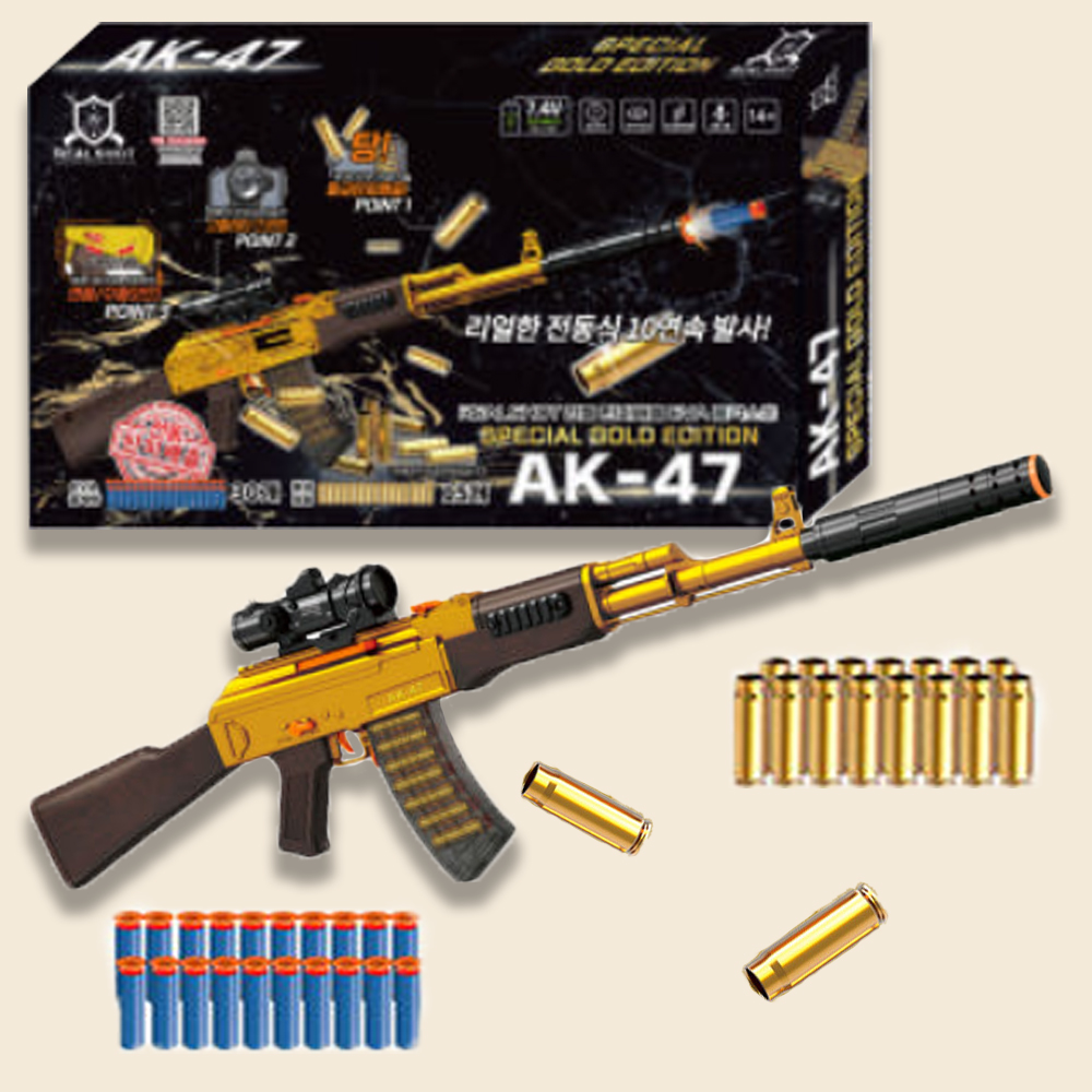 장난감총 탄피배출 전동 AK-47 리얼샷 EVA 소프트건 장난감 초등학생 선물 스티커 세트 이미지 6