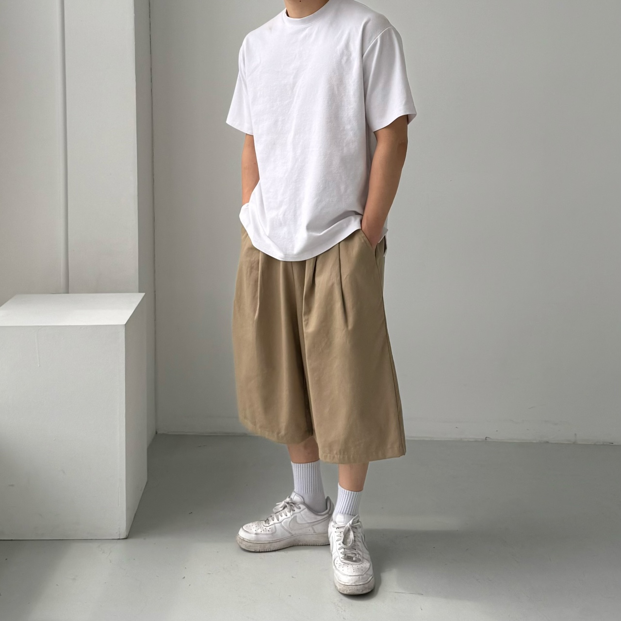 남자버뮤다팬츠 벌룬팬츠 남자와이드반바지 통큰바지 - 상세 이미지 3