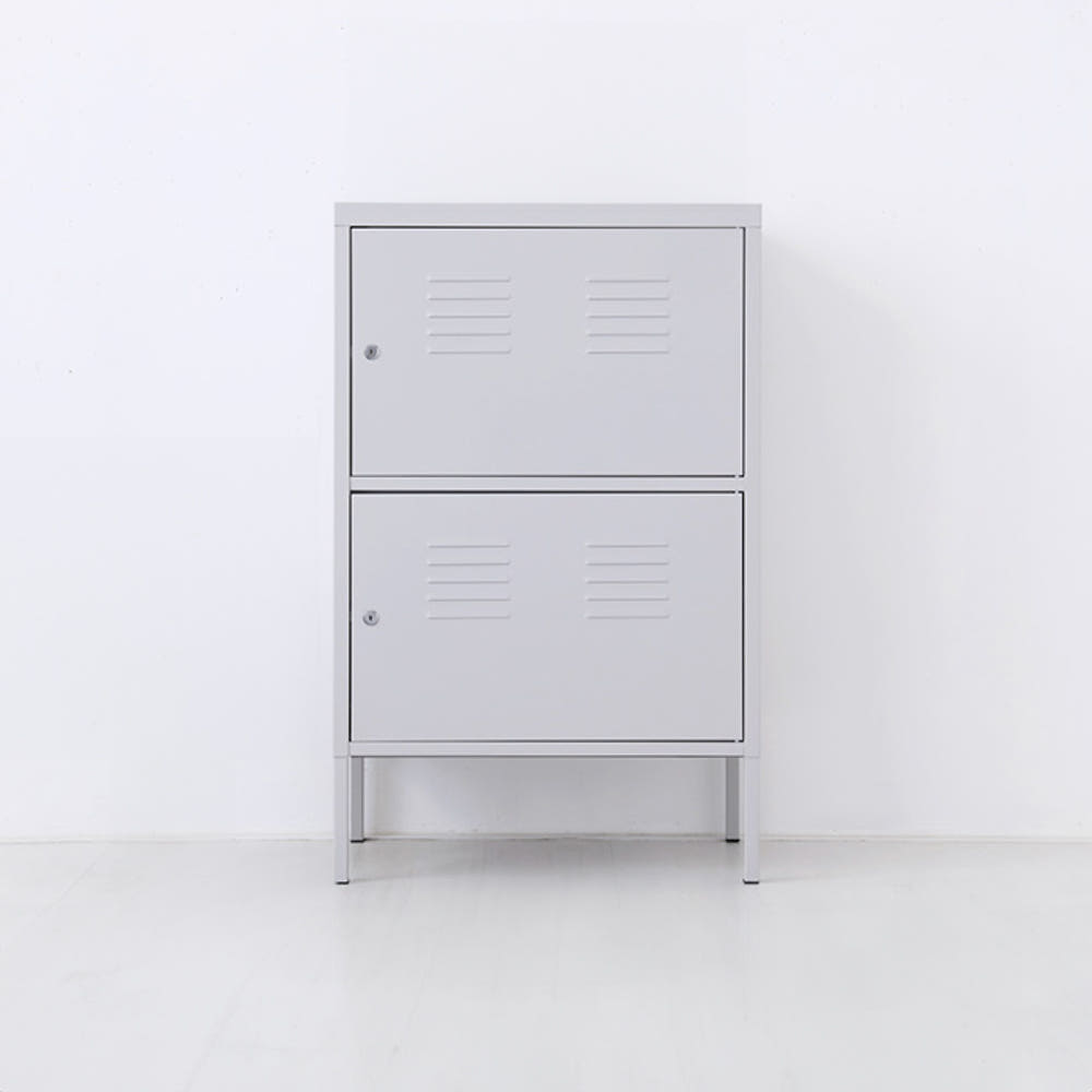 MKB 캐비넷 세로 2칸 수납장 600950 600x400x955mm, 2단, 라이트그레이 6834.1732 - 메인 이미지