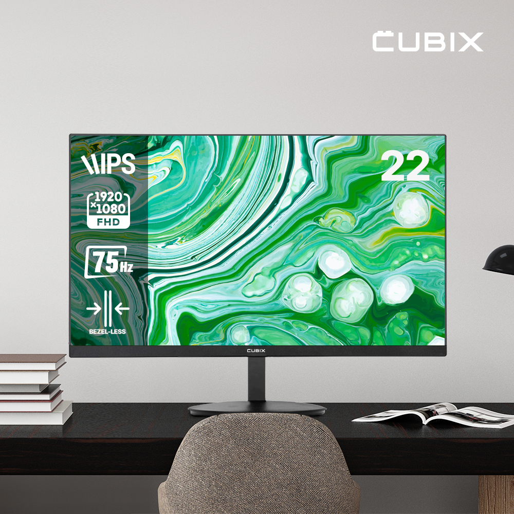 큐빅스 FHD IPS 55cm(22인치) 모니터 75Hz 컴퓨터 모니터 CX220F75 - 상세 이미지 2