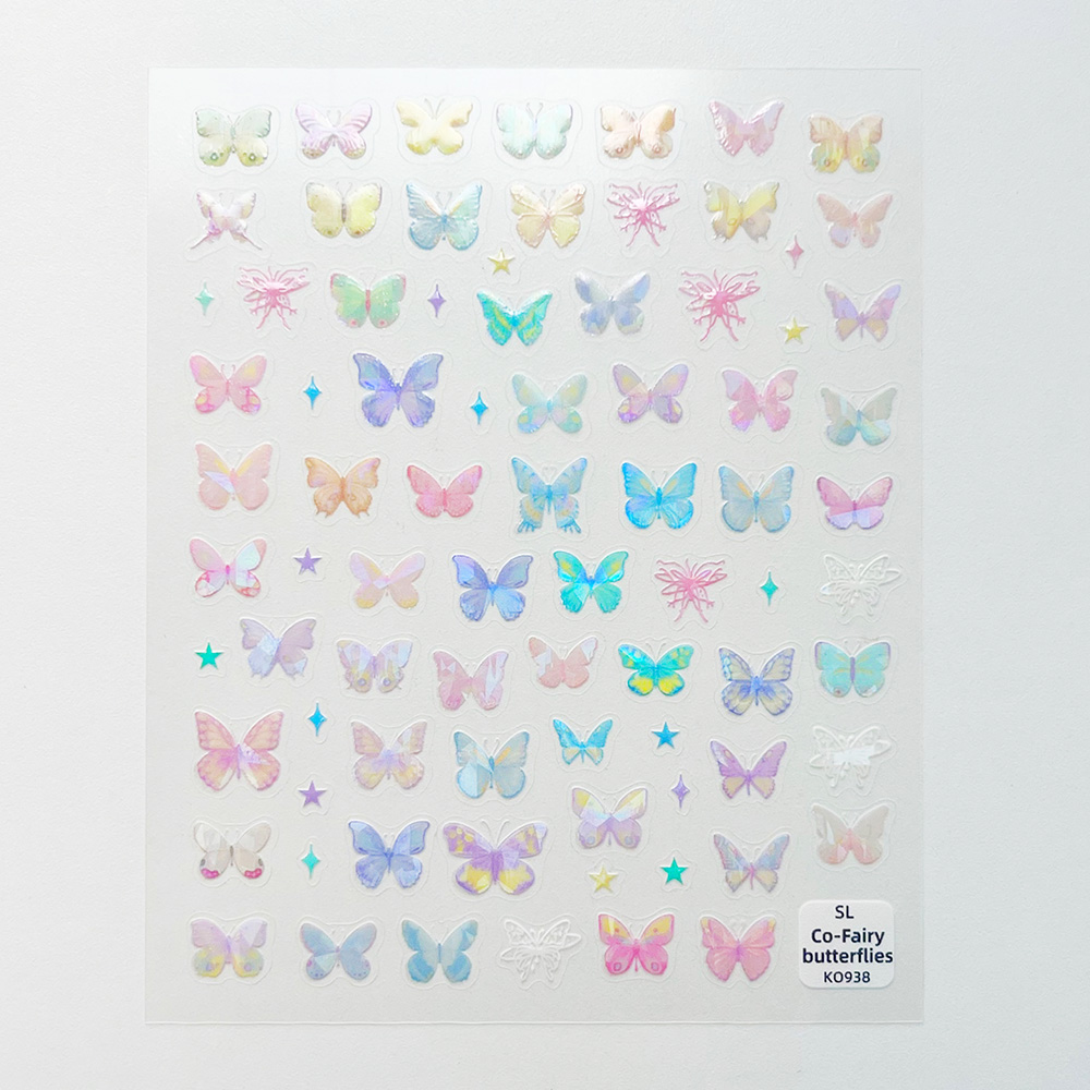 키치 빈티지 홀로그램 나비 네일스티커 (KO938) (G-9c) - 상세 이미지 5