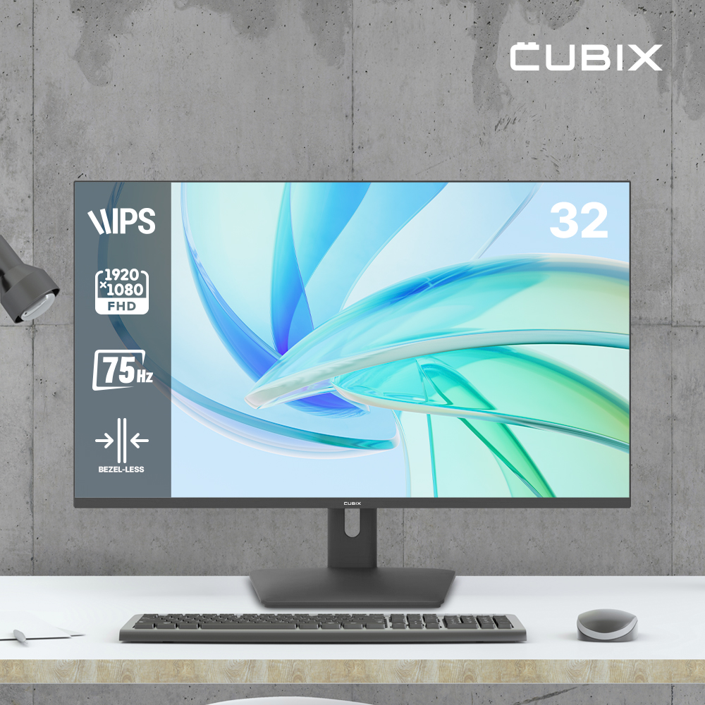 큐빅스 IPS패널 81cm(32인치) FHD 75Hz 시력보호 컴퓨터 모니터 CX320F75 - 상세 이미지 2