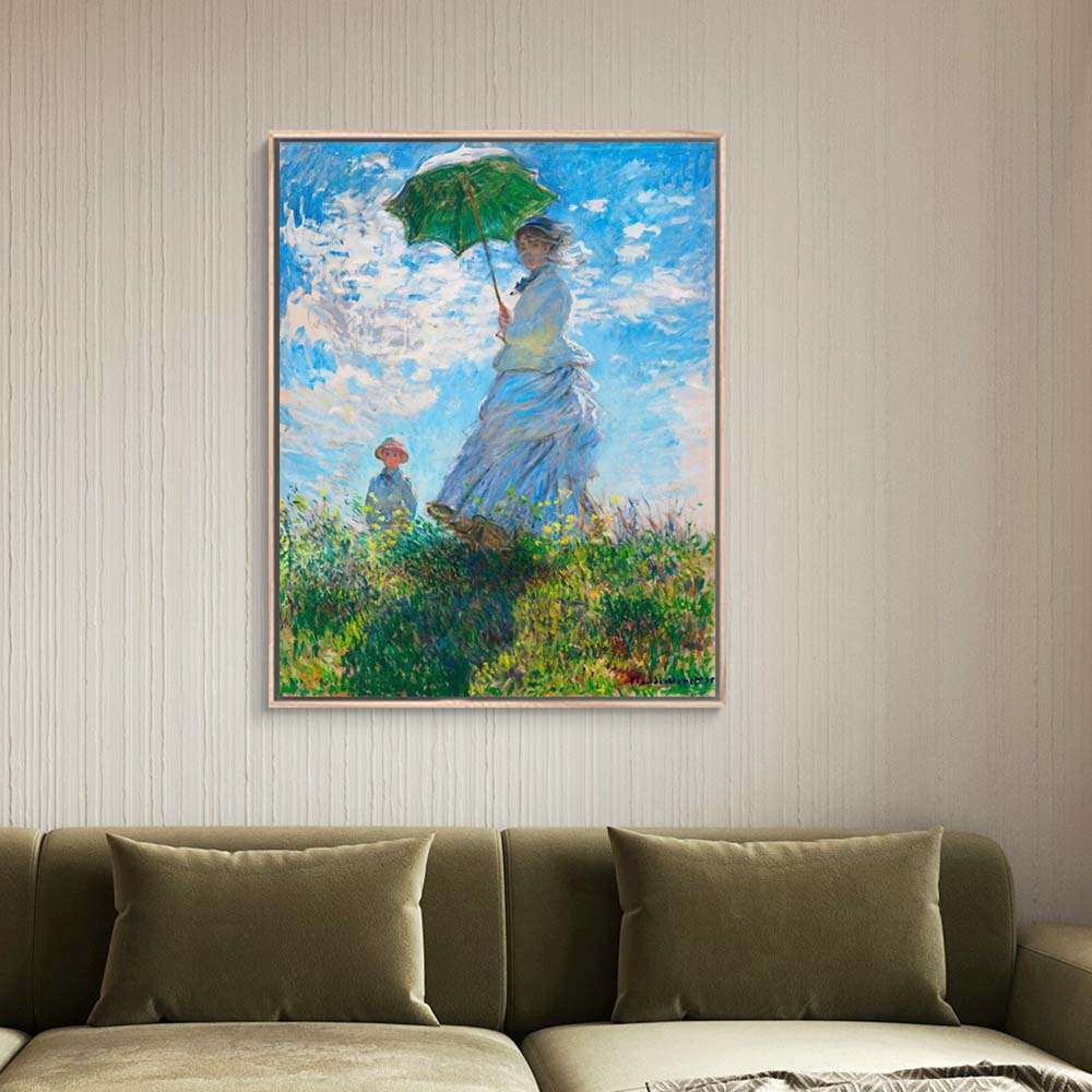 클로드 모네 양산을 든 여인 62 x 78cm 대형 명화 인테리어 캔버스 띄움 액자 - 상세 이미지 2