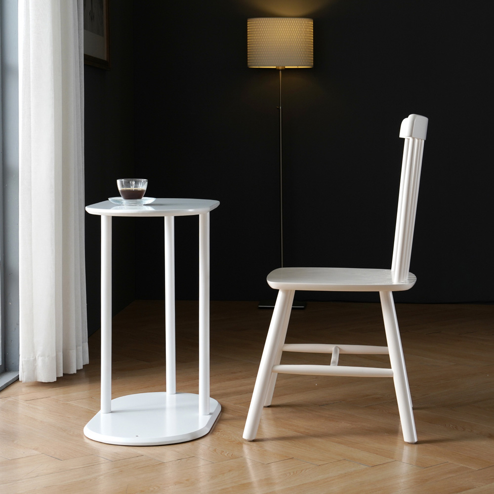 원목 거실 쇼파 사이드 테이블 화이트